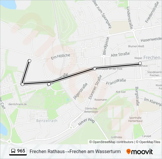 965 Bus Line Map