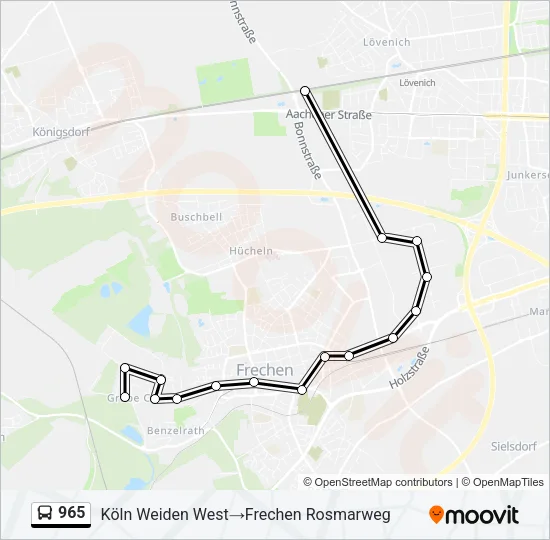 965 Bus Line Map