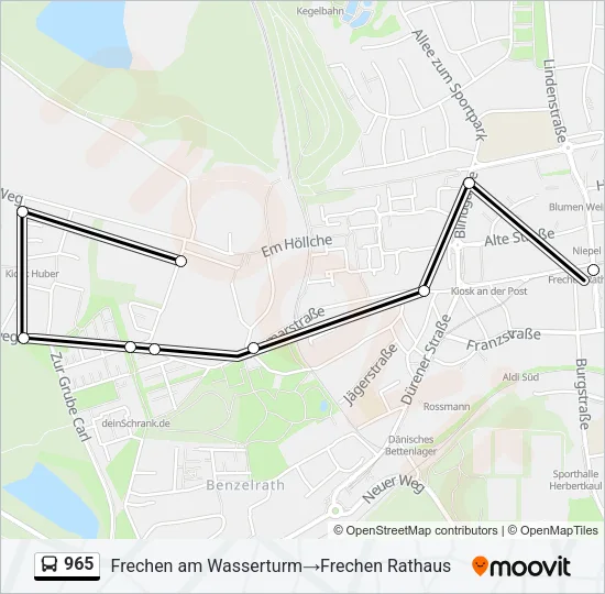 965 Bus Line Map