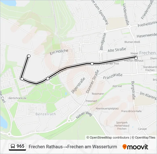 Buslinie 965 Karte