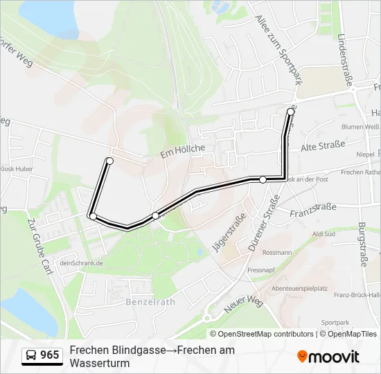 965 Bus Line Map