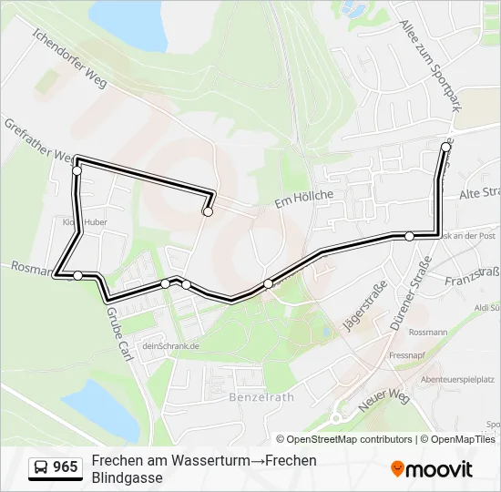 965 Bus Line Map