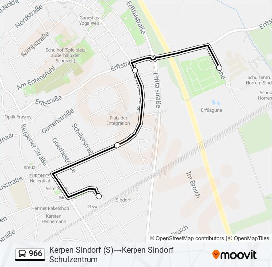 966 bus Line Map