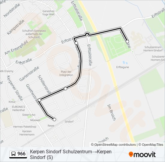 966 bus Line Map