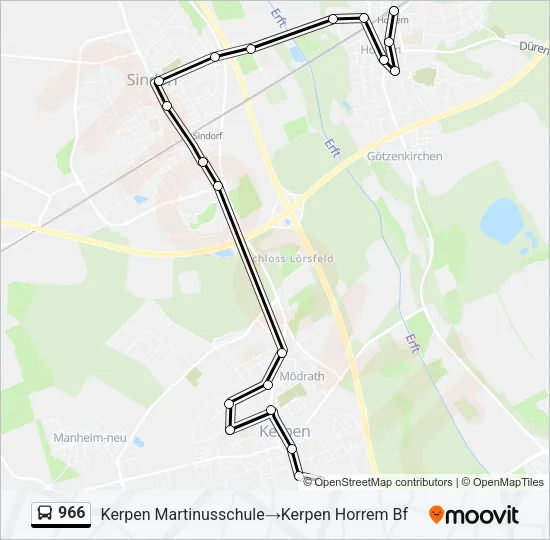 966 Bus Line Map