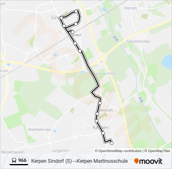 966 bus Line Map