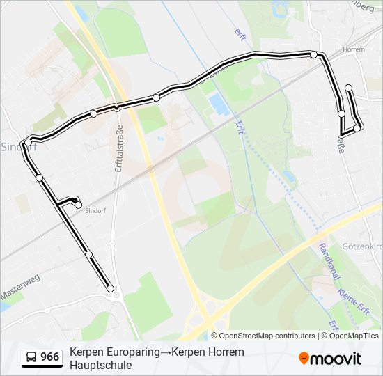 966 bus Line Map