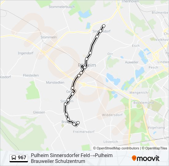 967 bus Line Map