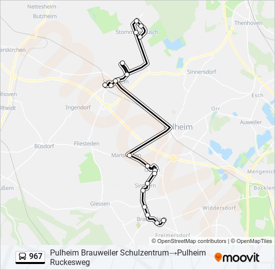 967 bus Line Map