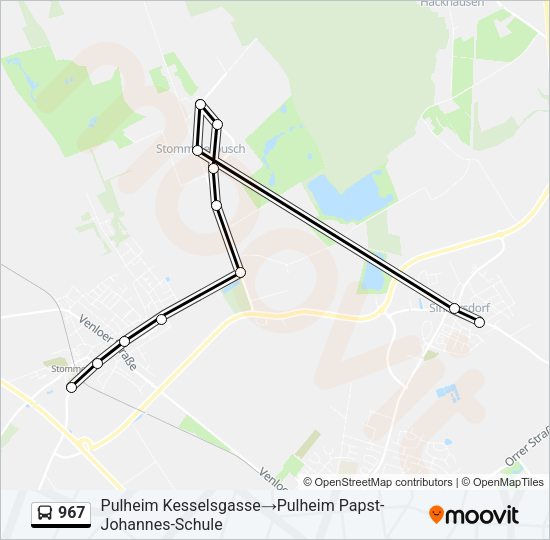 Автобус 967: карта маршрута
