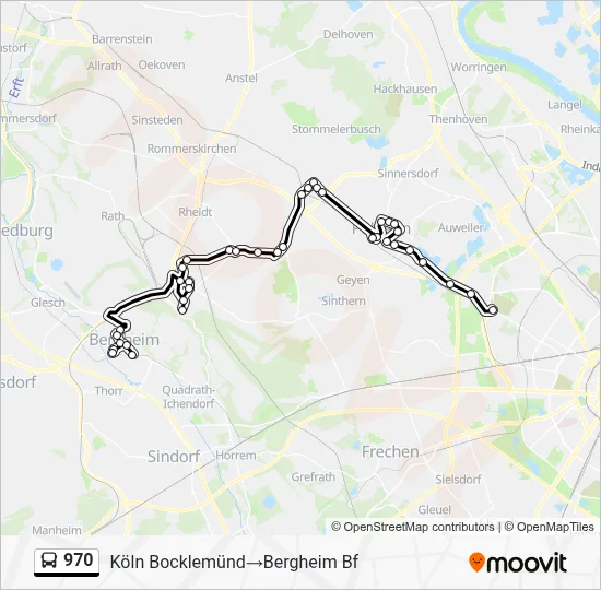 Buslinie 970 Karte