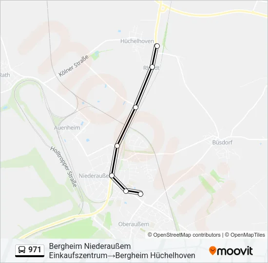 Buslinie 971 Karte