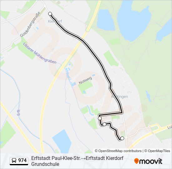 974 bus Line Map