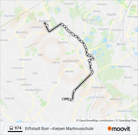 974 bus Line Map