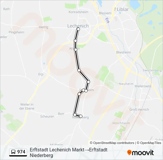 974 Bus Line Map