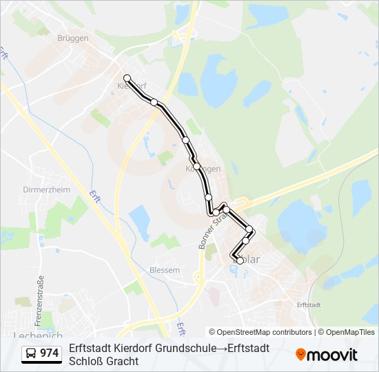 974 bus Line Map