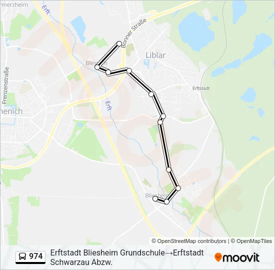 974 Bus Line Map