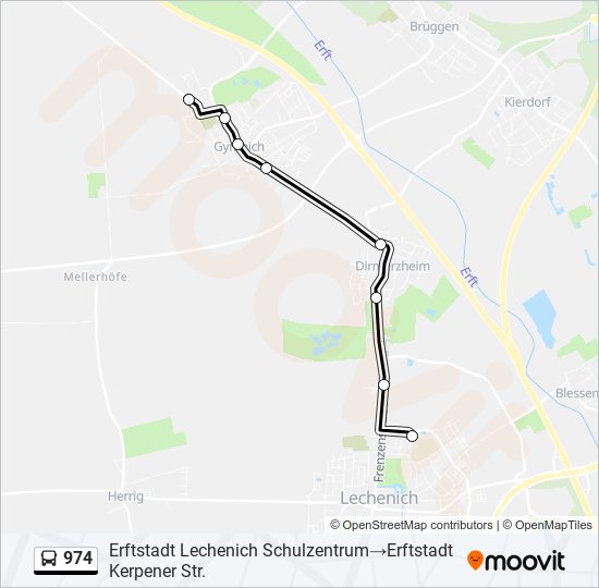 974 bus Line Map