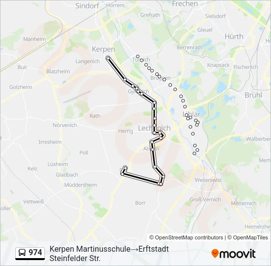 974 Bus Line Map