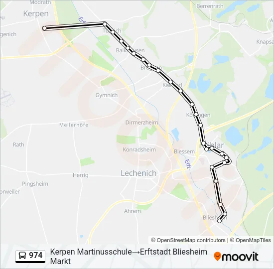 974 Bus Line Map