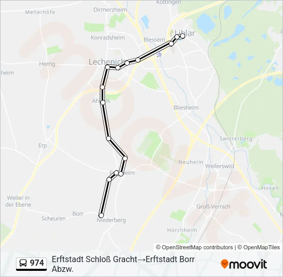 Buslinie 974 Karte