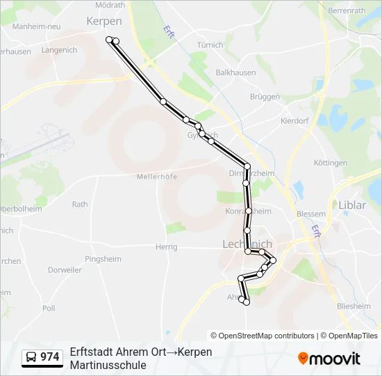 974 Bus Line Map