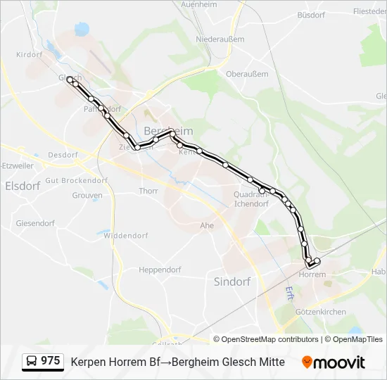 Buslinie 975 Karte