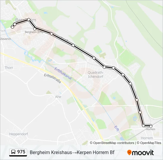 Автобус 975: карта маршрута