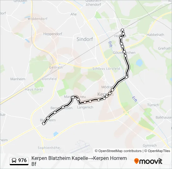 Buslinie 976 Karte