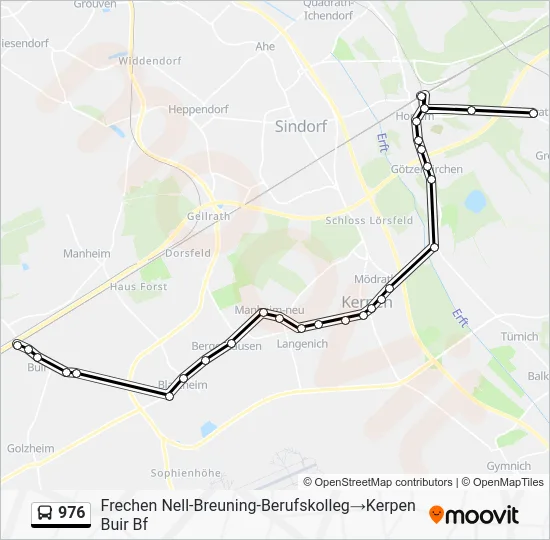 Автобус 976: карта маршрута