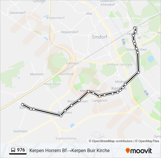 Автобус 976: карта маршрута