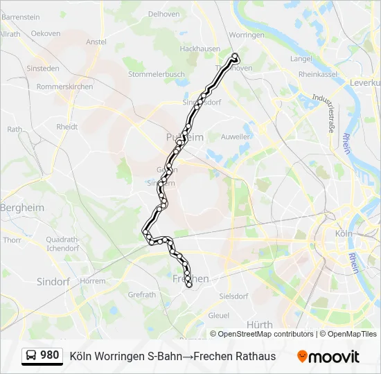 980 Bus Line Map