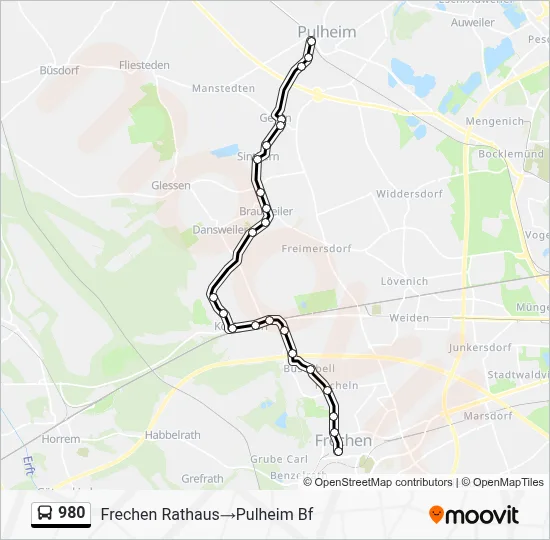 980 Bus Line Map