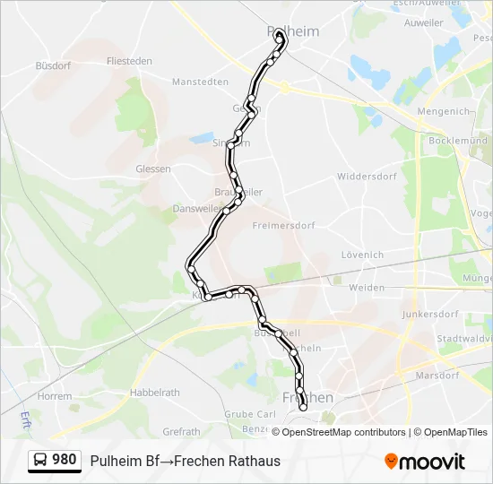 980 Bus Line Map