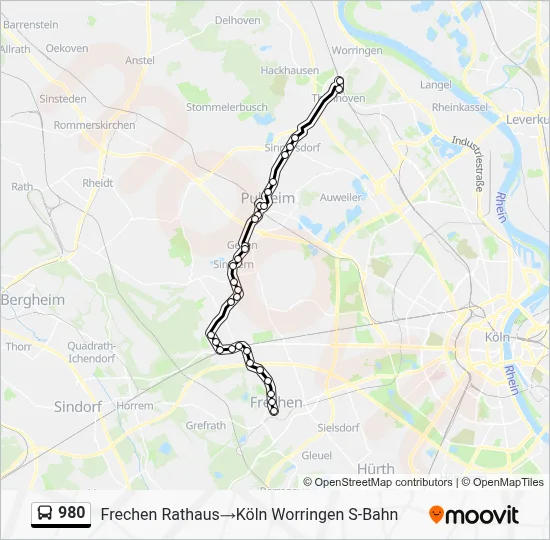980 Bus Line Map
