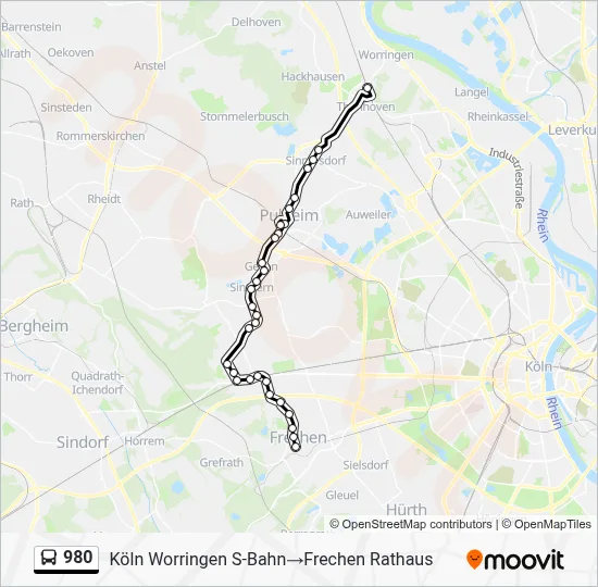980 Bus Line Map