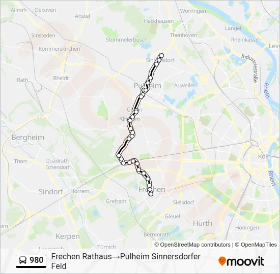 Buslinie 980 Karte