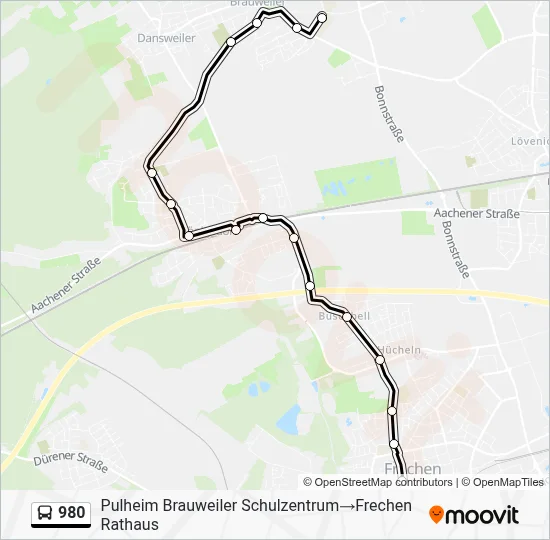 980 Bus Line Map