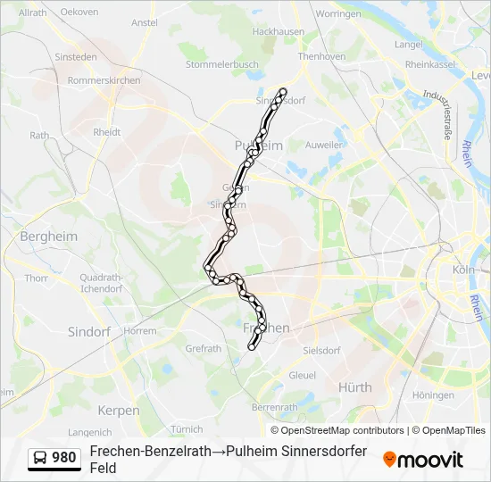 980 Bus Line Map