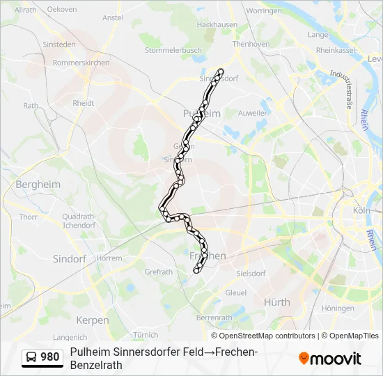 980 Bus Line Map
