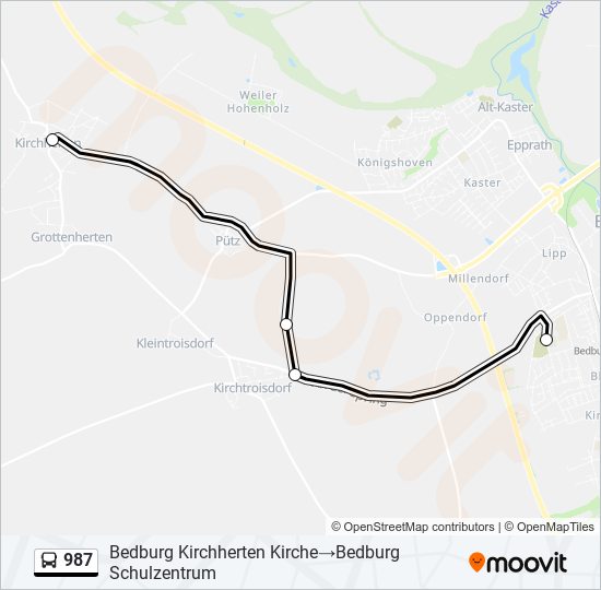 987 bus Line Map