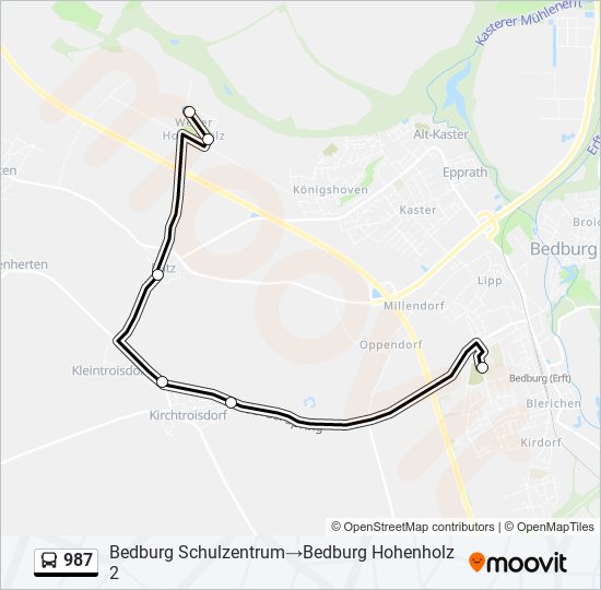 987 bus Line Map