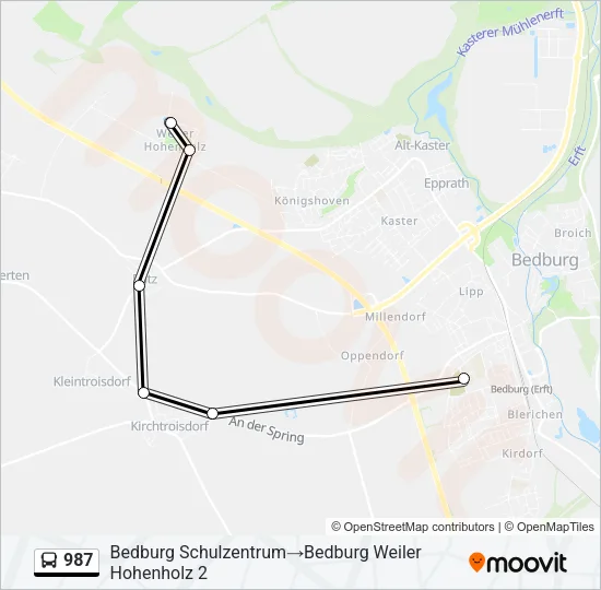 987 Bus Line Map
