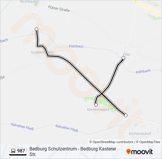 987 bus Line Map