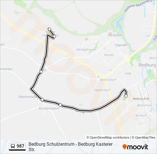 987 bus Line Map