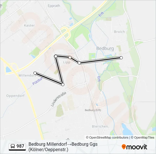 987 Bus Line Map