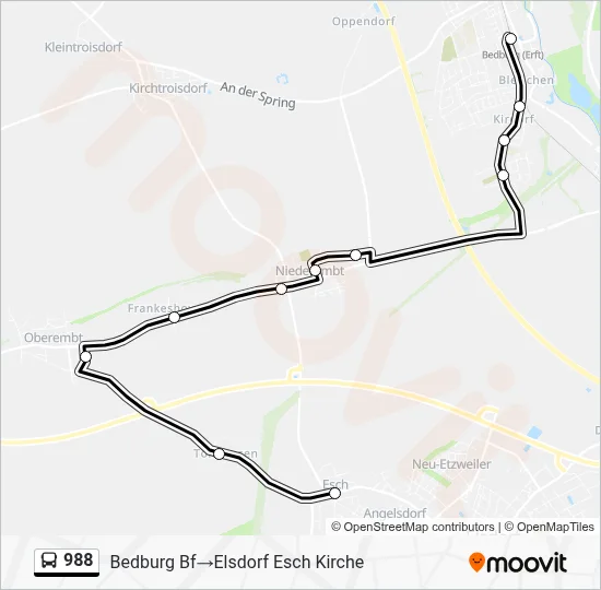 988 Bus Line Map