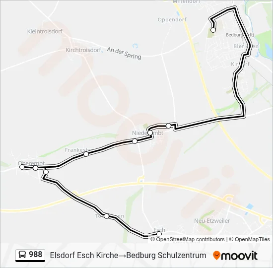 988 Bus Line Map
