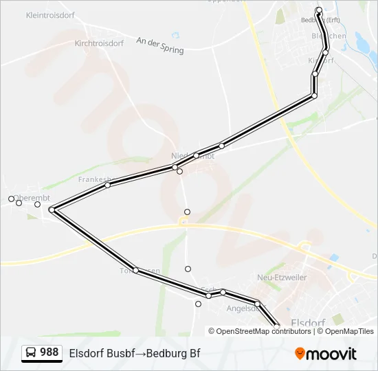988 Bus Line Map