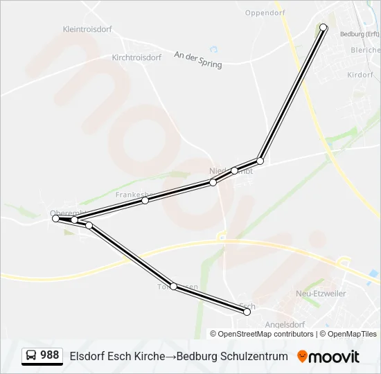 988 Bus Line Map